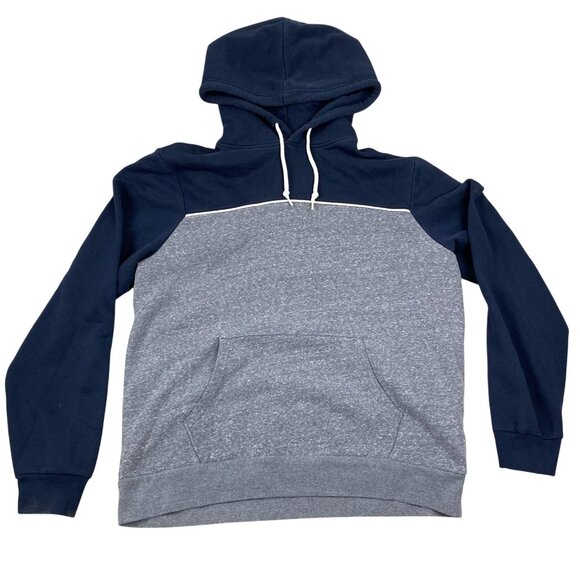 Two-Tone Pullover Woman's Hoodie Sweatshirt XL Blue & Gray Cotton/Poly Blend - Picture 1 of 8